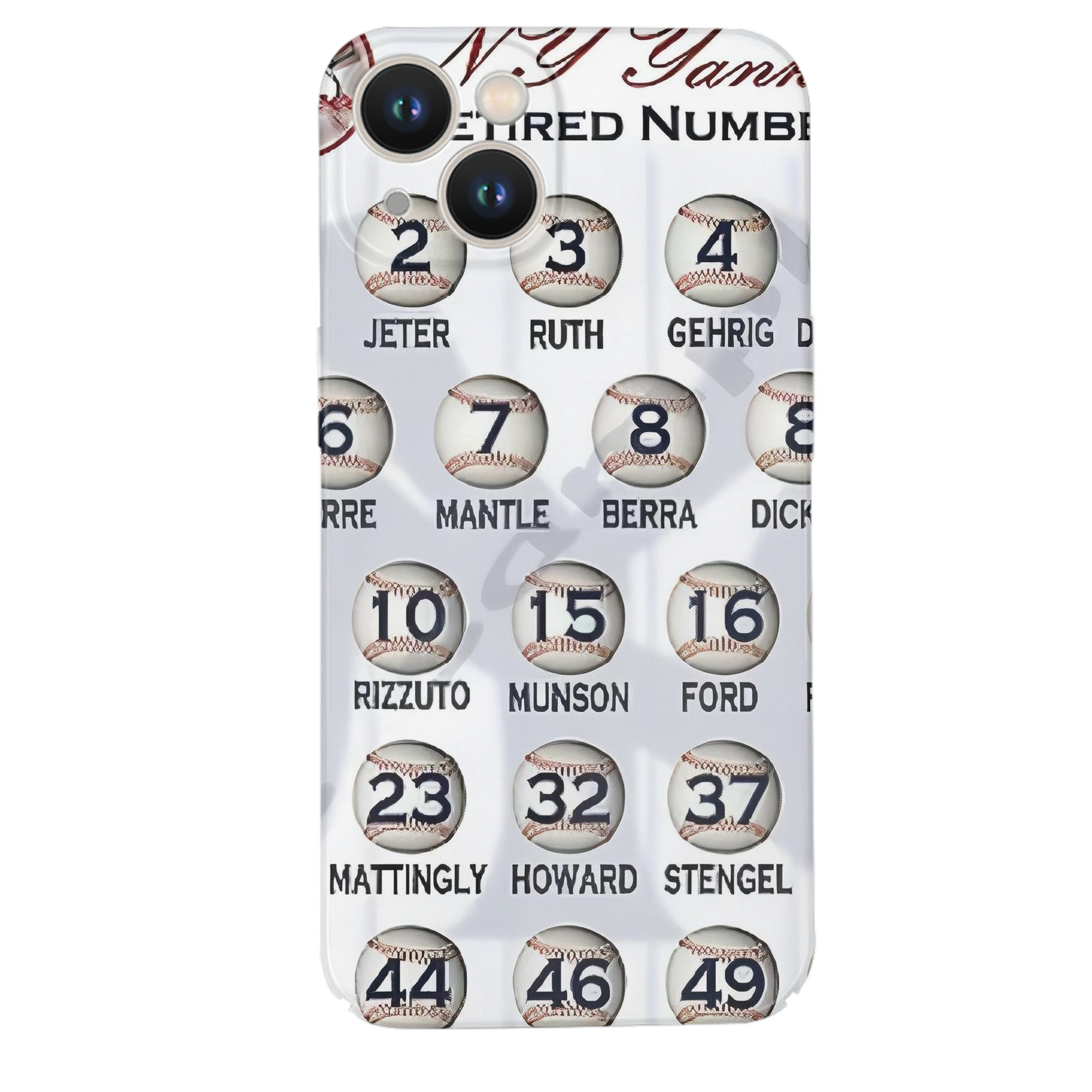 New York Yankees 201 IPhone 14 Series Full-Cover Hard Case – Shockproof With Raised Camera Protection – Precise Cutouts, Wireless Charging Compatible – Durable, Anti-Yellowing, Easy To Clean